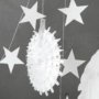 Kép 2/3 - STARS karácsonyi girland, papír, csillag, fehér